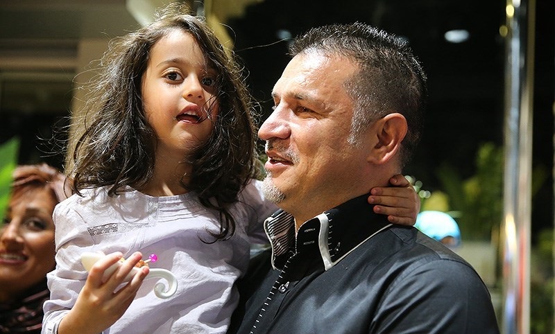 Ali Daei and daughter Noora in 2014. Noora looks to be about 10 years old in the picture, placing her at about 18 now.